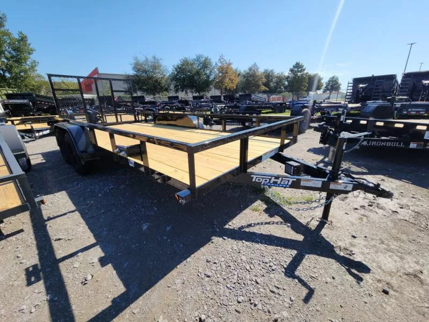 New 2026 Top Hat Trailers 77"x16' Square Tube Rails & Gate Springs and Hinges Utility Trailer