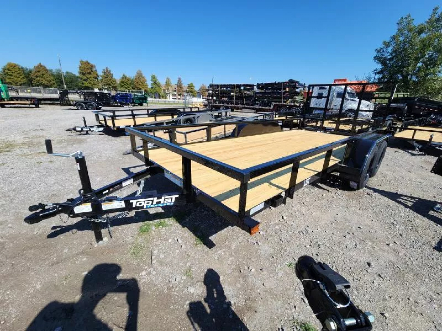 New 2026 Top Hat Trailers 77"x16' Square Tube Rails & Gate Springs and Hinges Utility Trailer