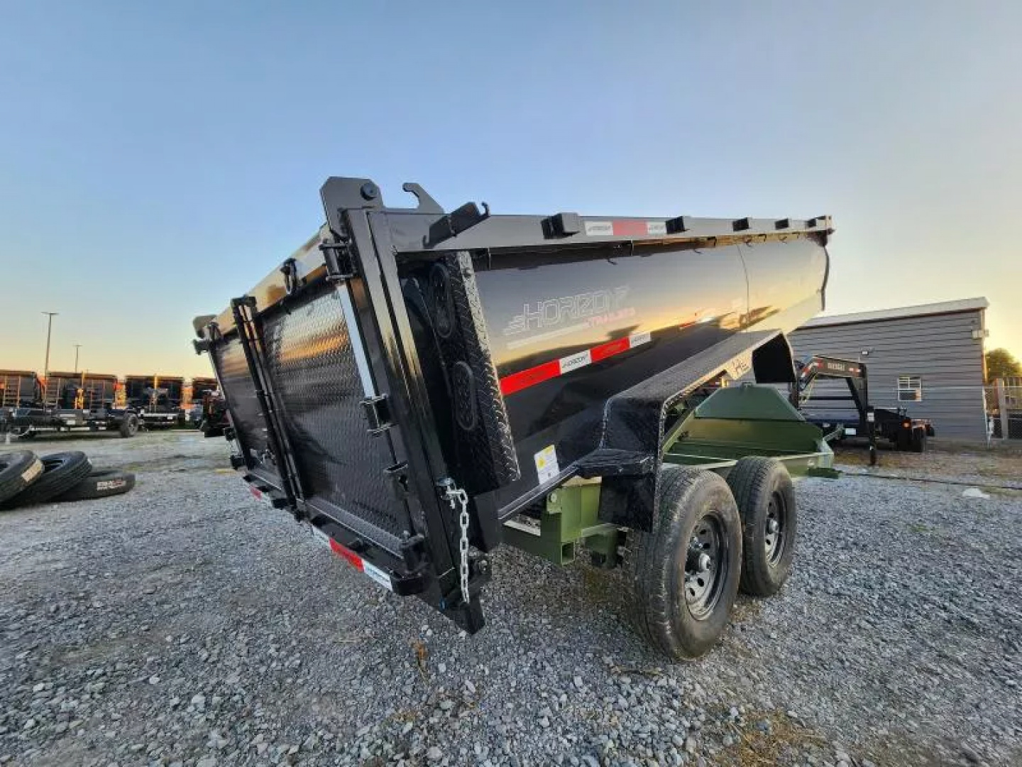 New 2026 Horizon Trailers HZ7 16'x83" With 3' Sides 7Ga Floor 14k Gvwr Slide in Ramps BP 7K Dump Trailer