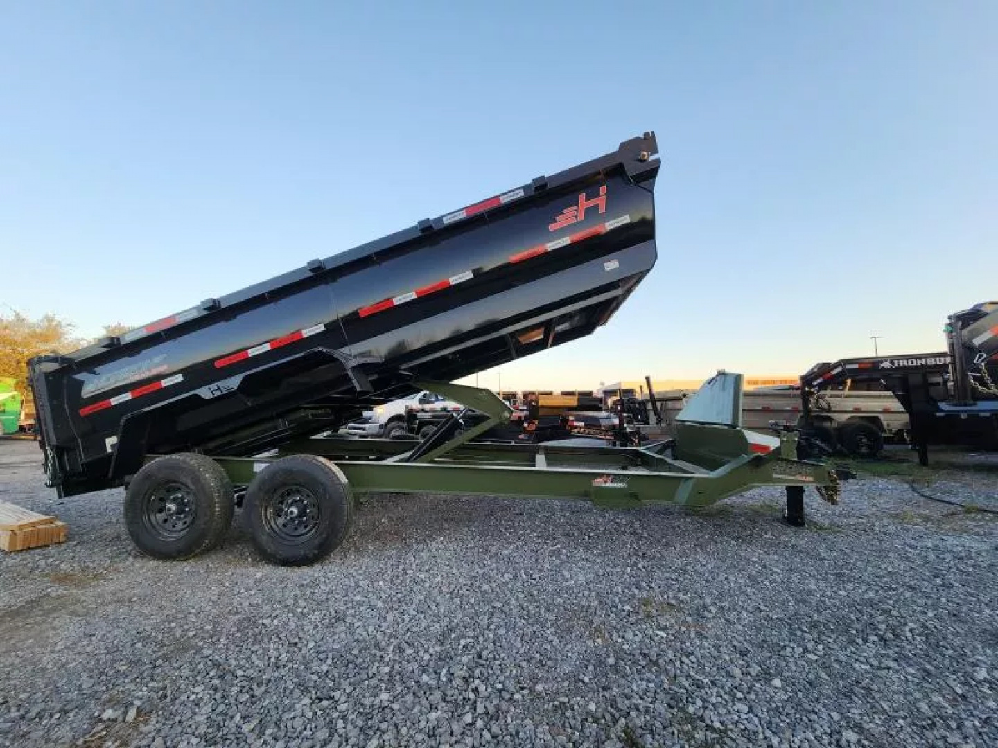 New 2026 Horizon Trailers HZ7 16'x83" With 3' Sides 7Ga Floor 14k Gvwr Slide in Ramps BP 7K Dump Trailer