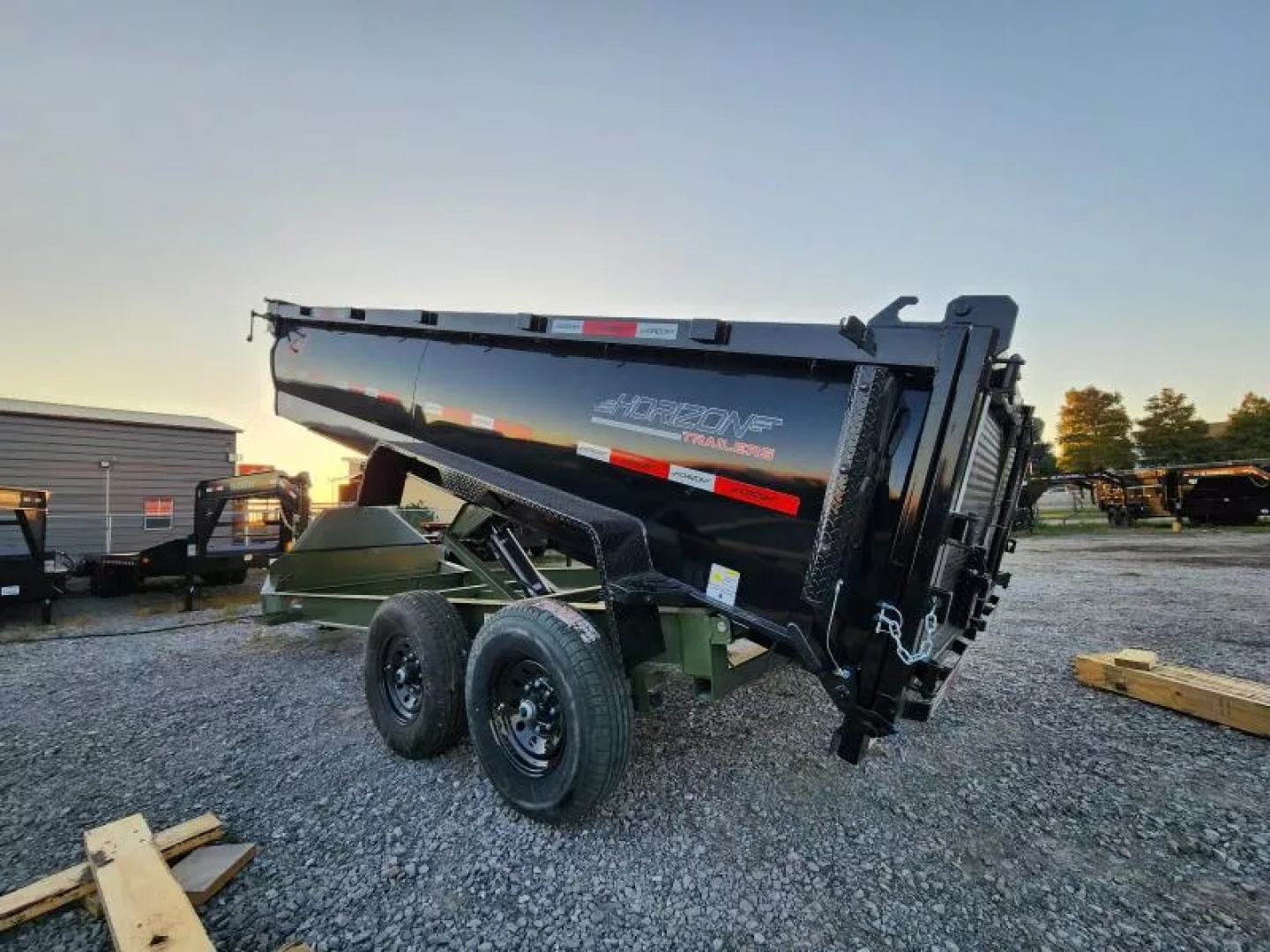 New 2026 Horizon Trailers HZ7 16'x83" With 3' Sides 7Ga Floor 14k Gvwr Slide in Ramps BP 7K Dump Trailer