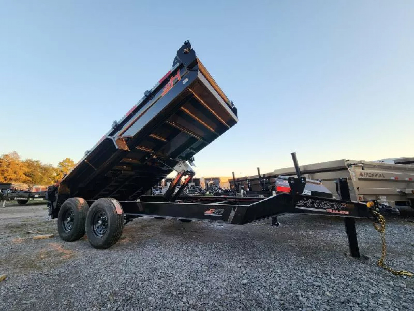 New 2026 Horizon Trailers 14'x83" With Low Sides 14k Gvwr Slide in Ramps 7K Axles BP Dump Trailer