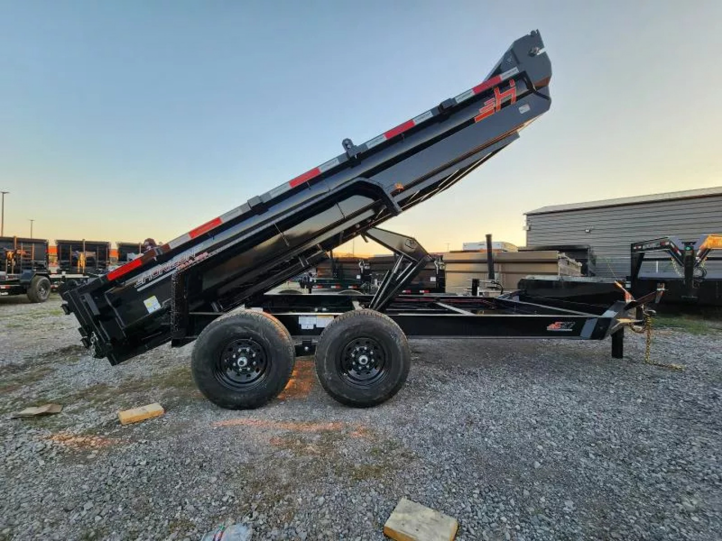 New 2026 Horizon Trailers 14'x83" With Low Sides 14k Gvwr Slide in Ramps 7K Axles BP Dump Trailer