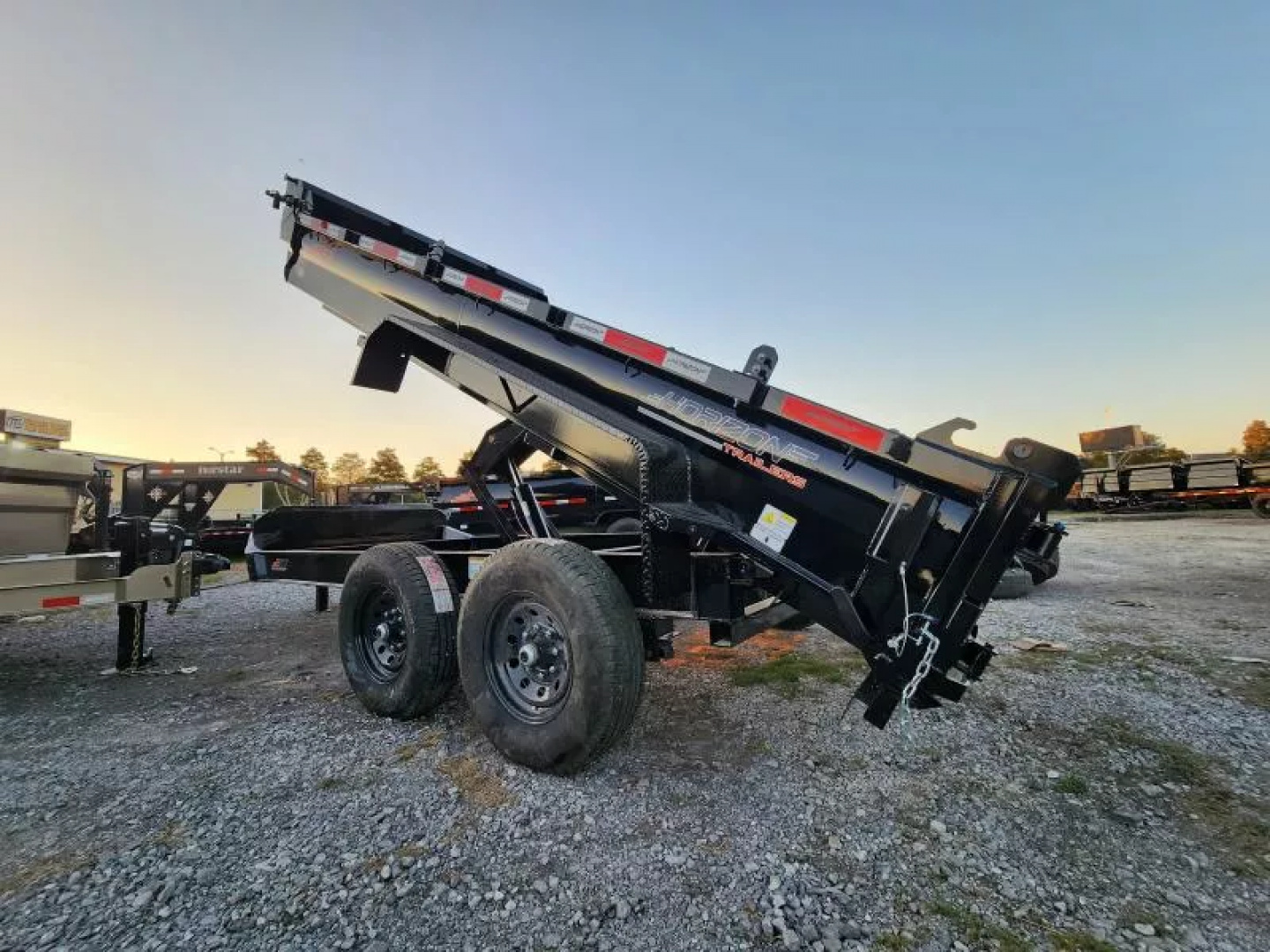 New 2026 Horizon Trailers 14'x83" With Low Sides 14k Gvwr Slide in Ramps 7K Axles BP Dump Trailer