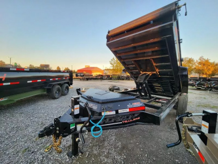 New 2026 Horizon Trailers 14'x83" With Low Sides 14k Gvwr Slide in Ramps 7K Axles BP Dump Trailer