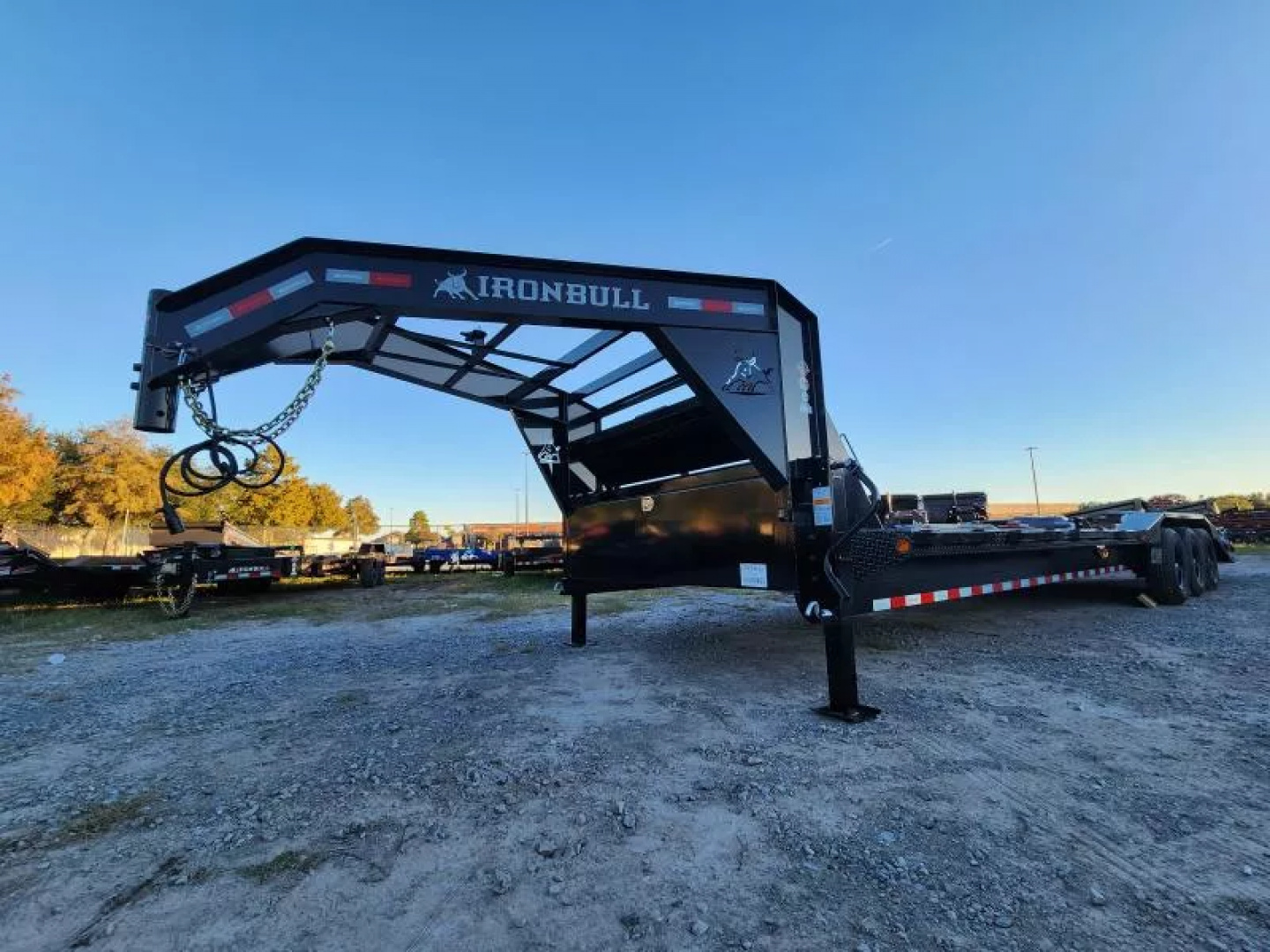 New 2026 Iron Bull Low Boy Equipment Trailer Gooseneck Triple Axles With Drive Over Fenders 21k Gvwr