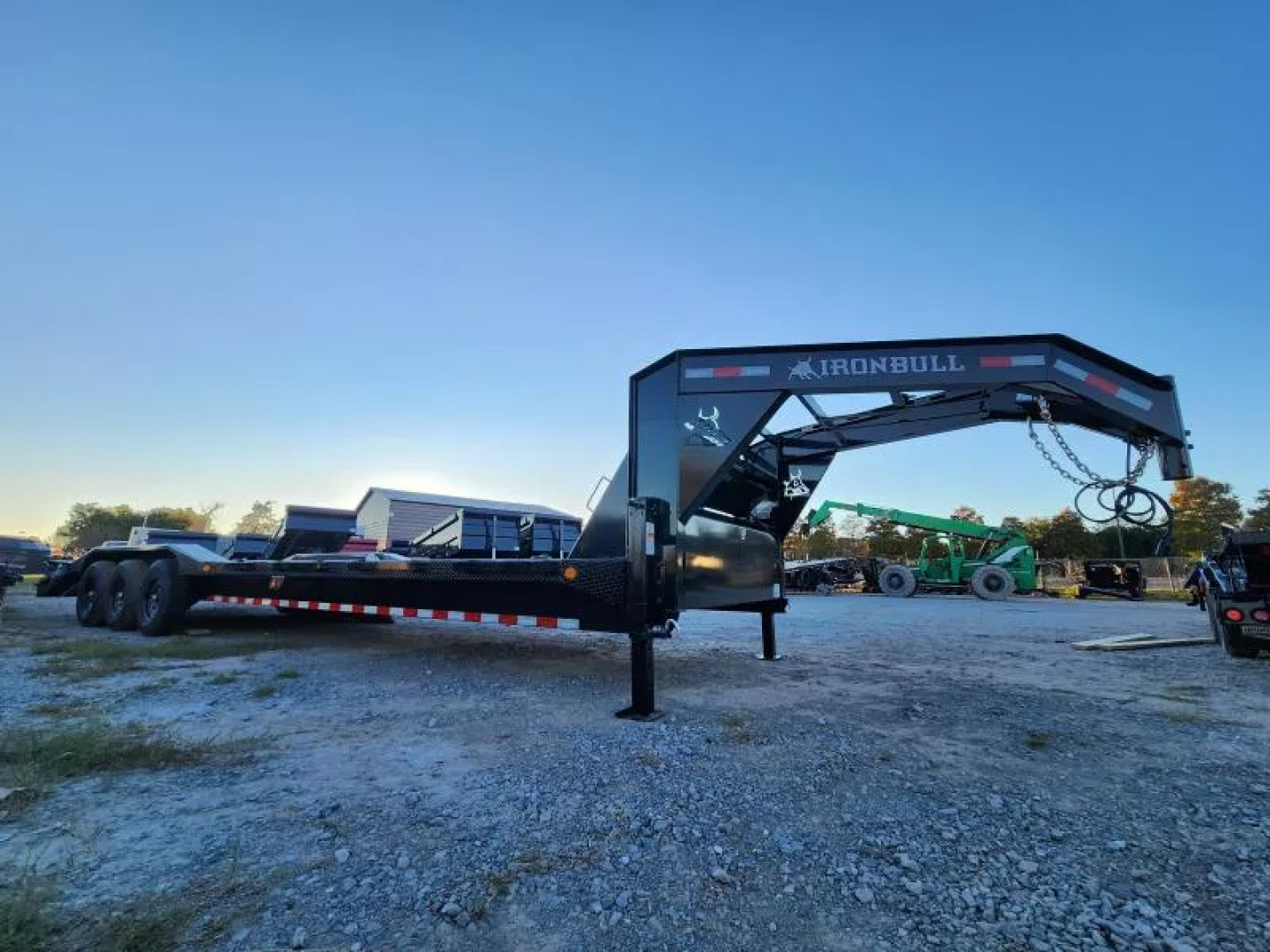 New 2026 Iron Bull Low Boy Equipment Trailer Gooseneck Triple Axles With Drive Over Fenders 21k Gvwr