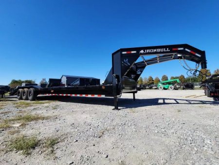 New 2026 Iron Bull Low Boy Equipment Trailer Gooseneck Triple Axles With Drive Over Fenders 21k Gvwr