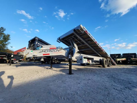 New 2026 Horizon Trailers FFT 24' X102" BP 10k Axles  21k Gvwr 18 Ply Tires Tool Box Tilt Trailer