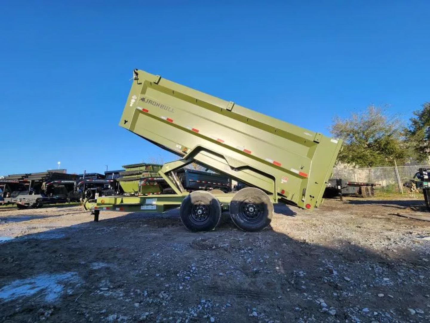 New 2026 Iron Bull DTB Model 83x14' With 4' Sides Military Green 7Ga Floor