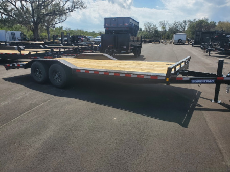 New 2026 Sure-Trac 8.5X22 TANDEM AXLE DERATED TO 12000 LB GVWR(2-7K AXLES) Equipment Trailer WITH DRIVE OVER FENDERS AND HEAVY DUTY SPLIT CONTRACTOR GATE/RAMPS