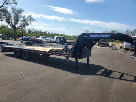 New 2026 Sure-Trac 8.5X20+5 TANDEM AXLE 22500 LB GVWR Deckover Trailer WITH FULL WIDTH RAMPS, DUALLY TIRES, DUAL JACKS