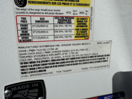 New 2026 Horizon Trailers FTZ 40' Gooseneck Mega Ramps 7k Equipment Trailer