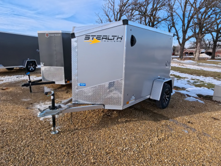 New 2026 Stealth Trailers 5 x 8 Cobra Enclosed - Silver with 2,990 lb. GVWR