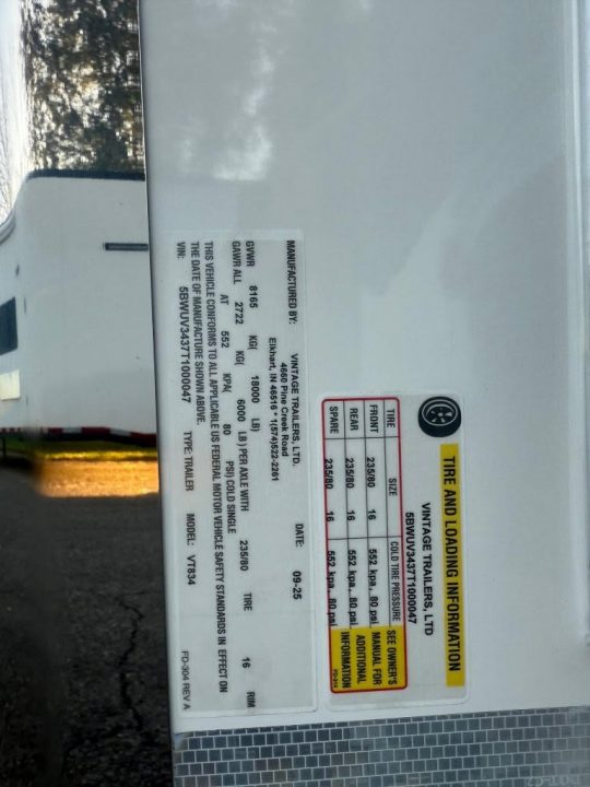 New 2026 Vintage 34’ Tag Race Trailer