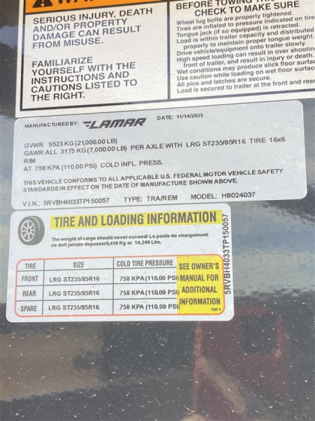 New 2026 Lamar Trailers 102" x 40' Gooseneck Triple Axle 7k Equipment Trailer