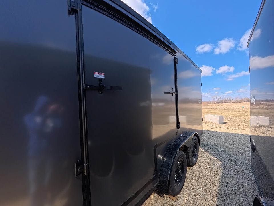 New 2026 Stealth Trailers 7.5 x 16 x 7 COBRA Enclosed Cargo with Sidewinder Side Escape Door, Rear Stabilizer Jacks, and 7K GVWR - Charcoal