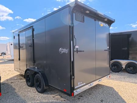 New 2026 Stealth Trailers 7.5 x 16 x 7 COBRA Enclosed Cargo with Sidewinder Side Escape Door, Rear Stabilizer Jacks, and 7K GVWR - Charcoal
