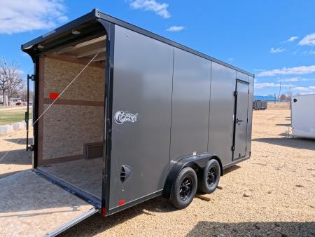 New 2026 Stealth Trailers 7.5 x 16 x 7 COBRA Enclosed Cargo with Sidewinder Side Escape Door, Rear Stabilizer Jacks, and 7K GVWR - Charcoal