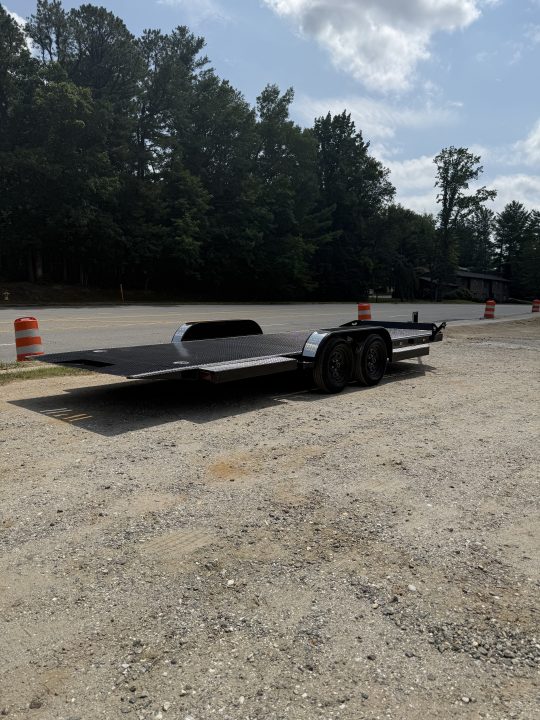 New 2026 Iron Bull TRB8320032 Car Hauler / 83" Wide x 20' Long / Gravity Tilt Car Hauler / 2-3500# Electric Brake Axles / Diamond Plate Steel Floor