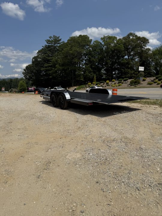New 2026 Iron Bull TRB8320032 Car Hauler / 83" Wide x 20' Long / Gravity Tilt Car Hauler / 2-3500# Electric Brake Axles / Diamond Plate Steel Floor