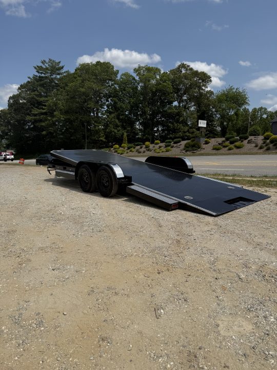 New 2026 Iron Bull TRB8320032 Car Hauler / 83" Wide x 20' Long / Gravity Tilt Car Hauler / 2-3500# Electric Brake Axles / Diamond Plate Steel Floor