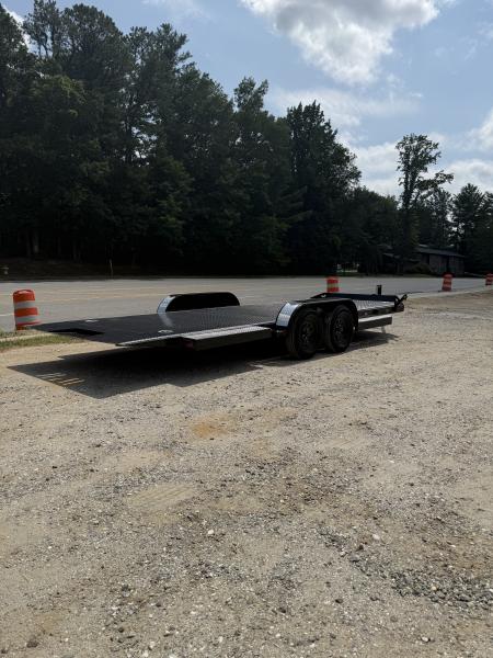 New 2026 Iron Bull TRB8320032 Car Hauler / 83" Wide x 20' Long / Gravity Tilt Car Hauler / 2-3500# Electric Brake Axles / Diamond Plate Steel Floor