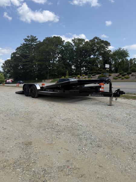 New 2026 Iron Bull TRB8320032 Car Hauler / 83" Wide x 20' Long / Gravity Tilt Car Hauler / 2-3500# Electric Brake Axles / Diamond Plate Steel Floor