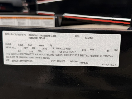 New 2026 Diamond T 7-14 Ramp Gate Utility W/ ATV Ramps 3K GVWR