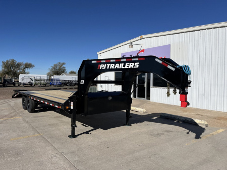 New 2026 PJ Trailers 25' X 102" Flatdeck 5' Dovetail With Ramps Flatbed Trailer