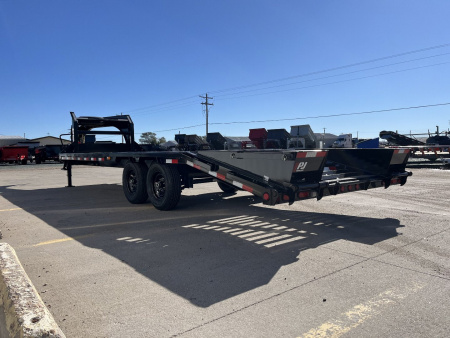 New 2026 PJ Trailers 25' X 102" Flatdeck 5' Dovetail With Ramps Flatbed Trailer