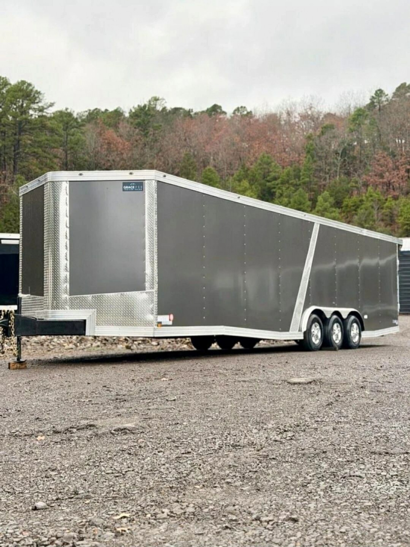 New 2026 GRACE PRO 8.5X32FT ENCLOSED TRAILER 6FT 6 INTERIOR HEIGHT TRIPLE 5200LB AXLES