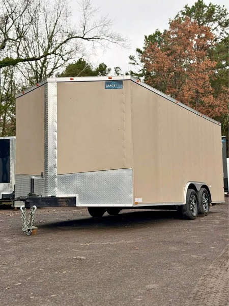 Used 2024 GRACE PRO 8.5X18FT V-NOSE ENCLOSED TRAILER