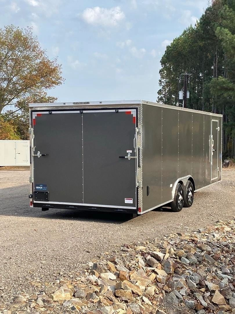 New 2026 GRACE PRO 8.5X24FT V-NOSE ENCLOSED TRAILER 6FT6 INTERIOR HEIGHT 3500LB AXLES
