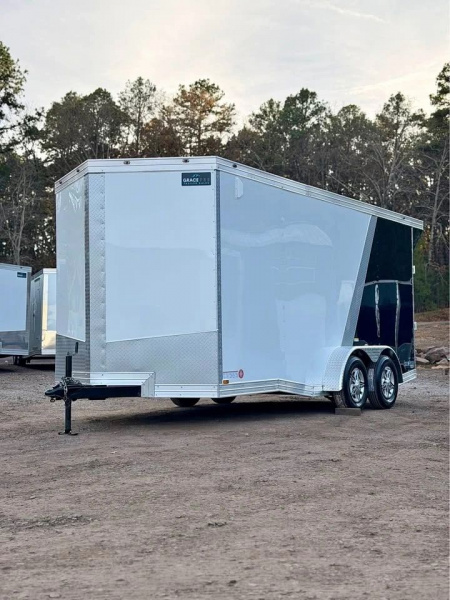 New 2026 GRACE PRO 7X16FT ENCLOSED TRAILER 7FT INTERIOR TANDEM 3500LB AXLES