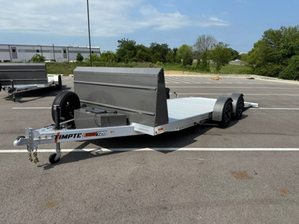 New Timpte Motorsports 720 EZ Load Aluminum 20' Car Hauler Trailer: 7K GVWR, Winch, Rock Guard, Solar, Spare