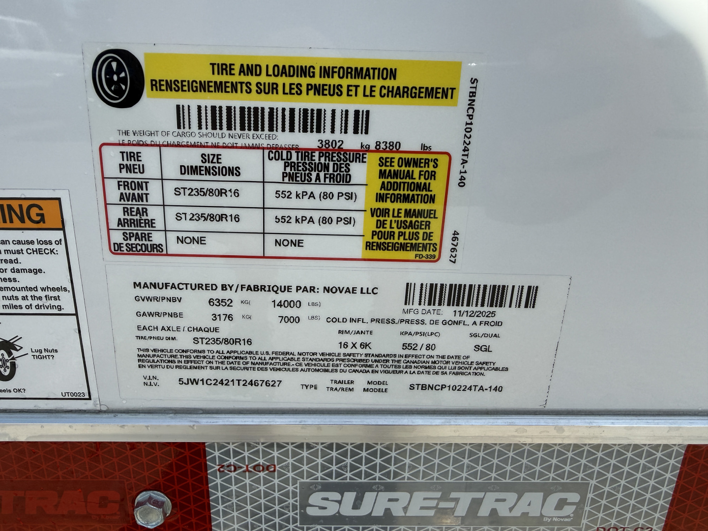 New 2026 Sure-Trac 8.5x24 14K Contractor Pro Cargo / Enclosed Trailer