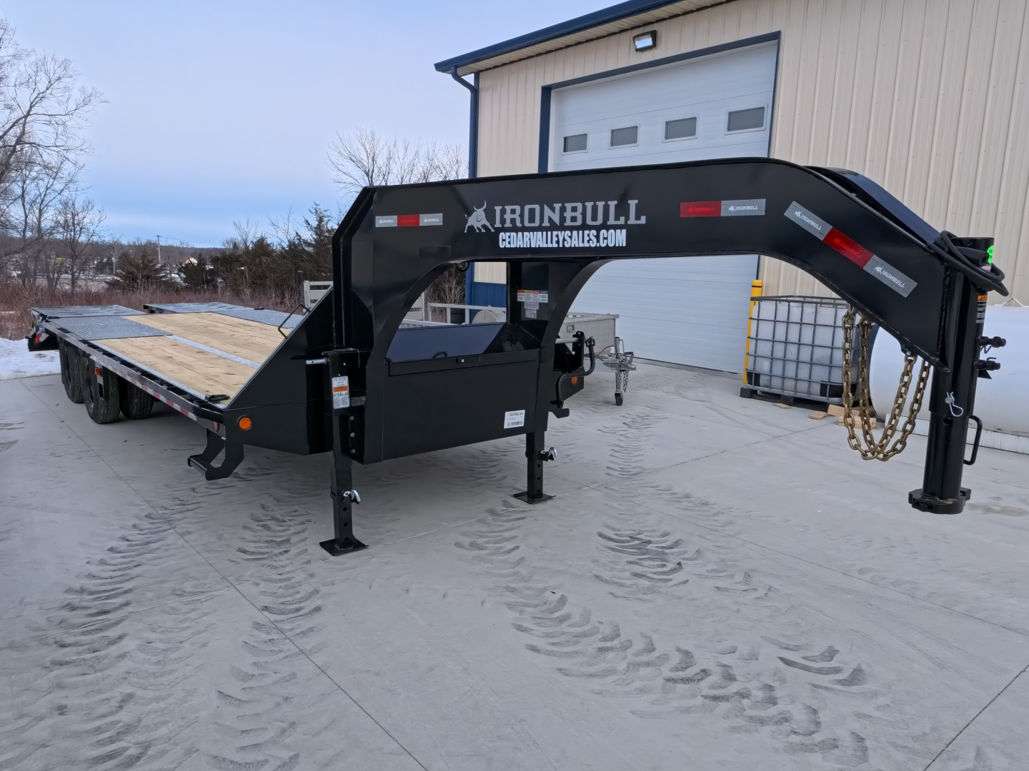 New 2026 Iron Bull 102 x 25 (20 +5) FLG Gooseneck Deckover with 23,900 lb. GVWR, Engineered Neck and Matching Spare