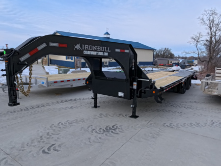 New 2026 Iron Bull 102 x 25 (20 +5) FLG Gooseneck Deckover with 23,900 lb. GVWR, Engineered Neck and Matching Spare