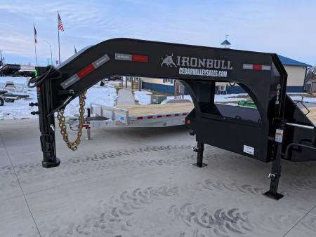 New 2026 Iron Bull 102 x 25 (20 +5) FLG Gooseneck Deckover with 23,900 lb. GVWR, Engineered Neck and Matching Spare