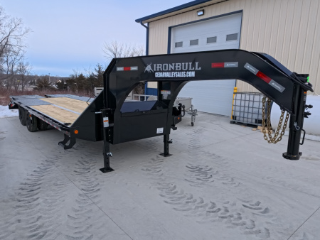 New 2026 Iron Bull 102 x 25 (20 +5) FLG Gooseneck Deckover with 23,900 lb. GVWR, Engineered Neck and Matching Spare