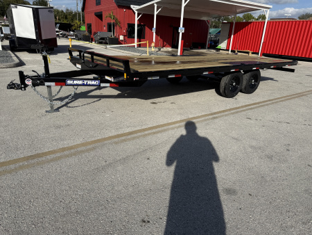 New 2026 Sure-Trac 8.5x20 LP Flatbed 10K Deckover Trailer
