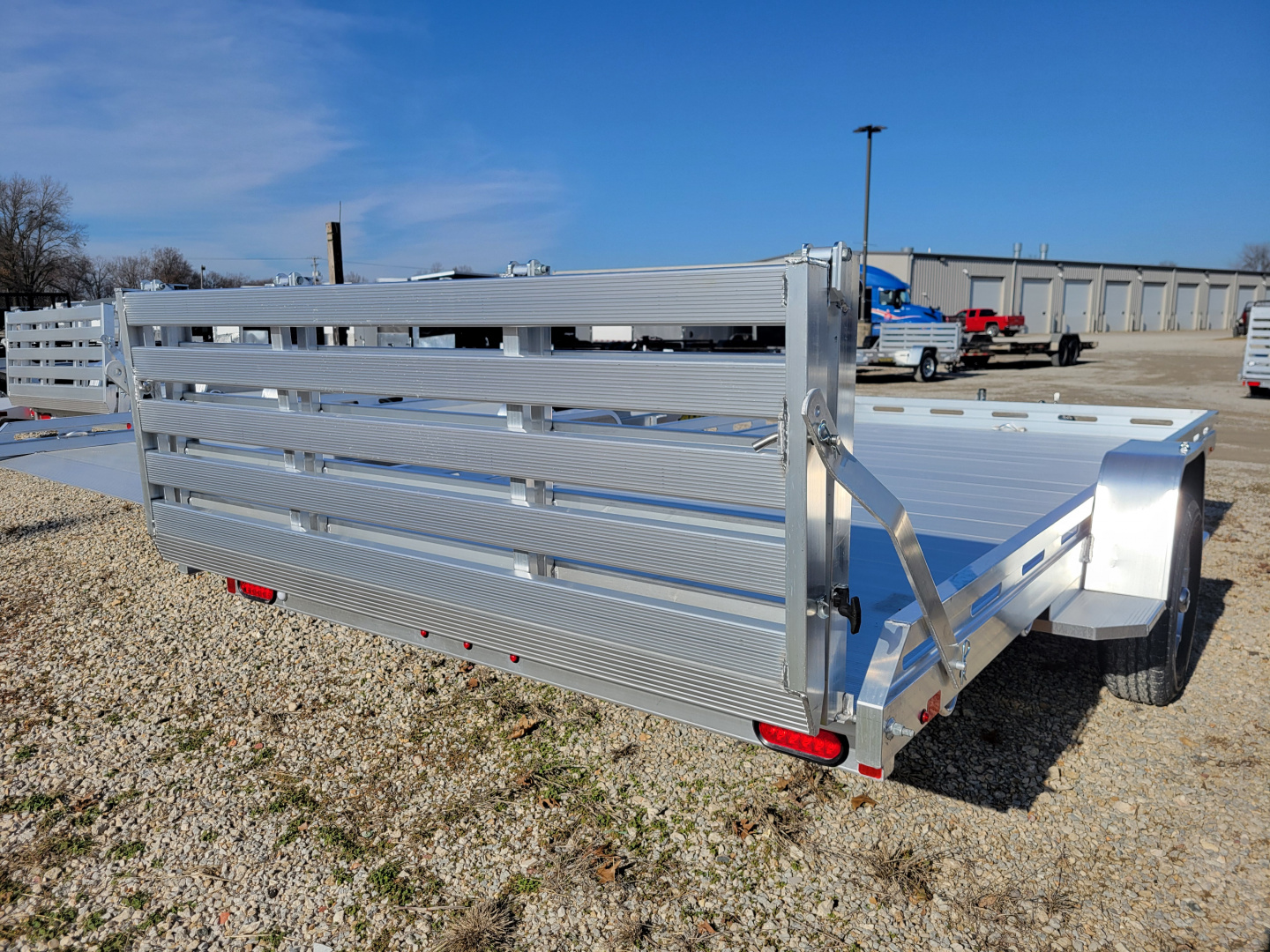 New 2027 Aluma 8015 Single Axle Electic Brake Bi-fold gate Utility Trailer