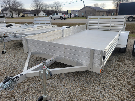 New 2026 Aluma 8114 Single Axle Ramp Bi-Fold Gate Utility Trailer