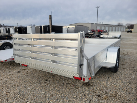 New 2026 Aluma 8114 Single Axle Ramp Bi-Fold Gate Utility Trailer
