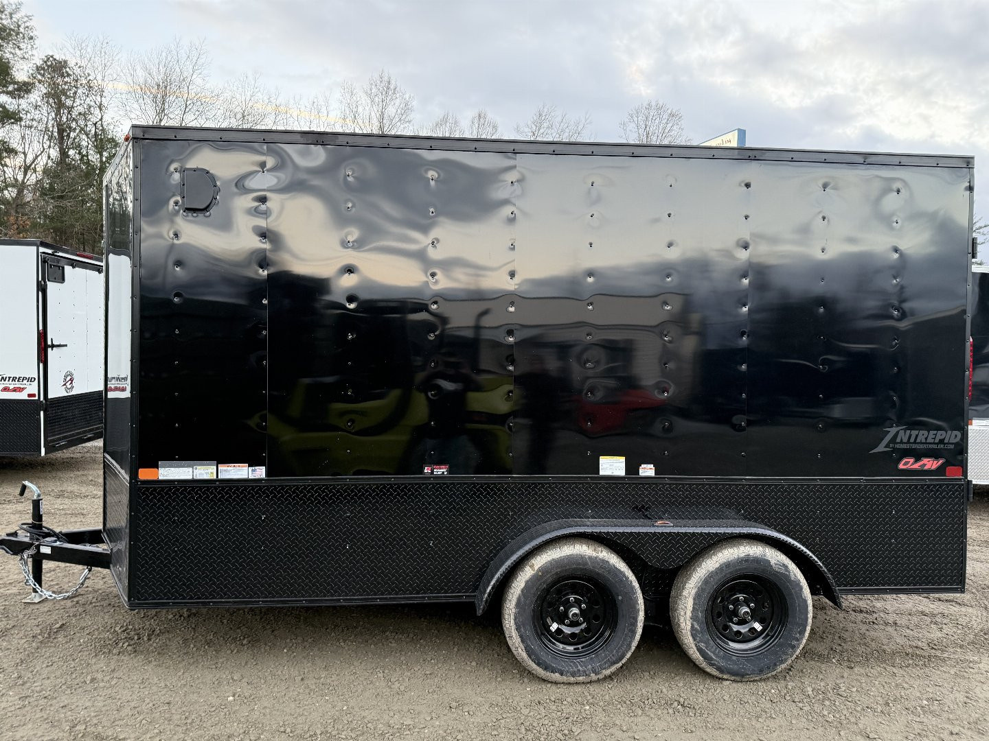 New 2026 Homesteader Trailers / 714IT Intrepid OHV / 7' Interior Height / .030 Black Aluminum w/ Black Out Pkg / Ramp Rear Door / 32" Side Door / 4-Recessed Floor D-Rings / ATP 24" High on sides and ramp door