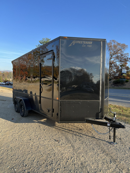 New 2026 Homesteader Trailers / 716IT Intrepid OHV / 7' Int. Ht. / ..080 Black Alum Poly Core w/ Black Out Pkg / 32" Side Door / 4 Recessed Floor D-Rings / 78" Extra Wide Rear Ramp Door
