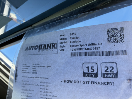 Used 2016 Cadillac Escalade Luxury Sport SUV