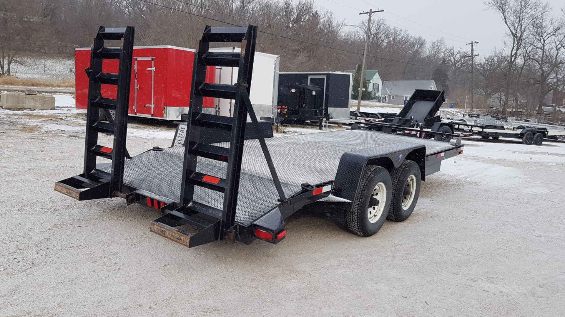 Used 2005 Interstate Manufacturing 7x18 Steel Deck I 10K Equipment Trailer