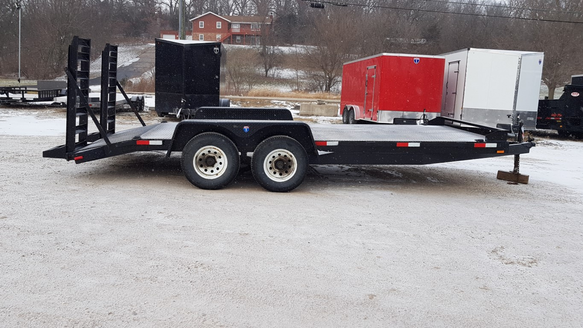 Used 2005 Interstate Manufacturing 7x18 Steel Deck I 10K Equipment Trailer